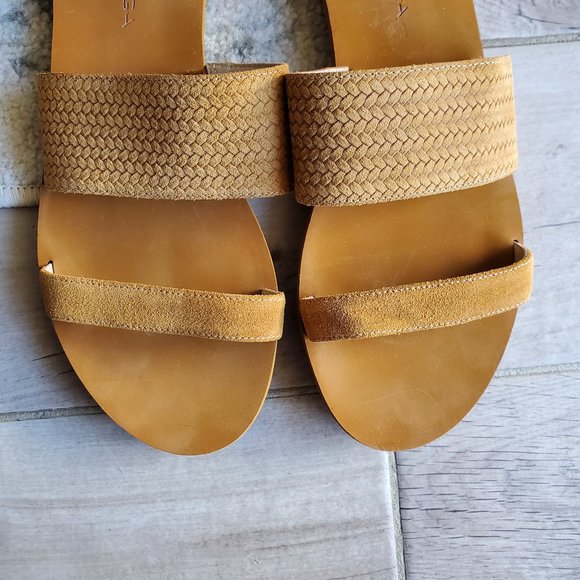 Via Spiga Parker Suede Flat Sandals Ankle Strap - Picture 4 of 5